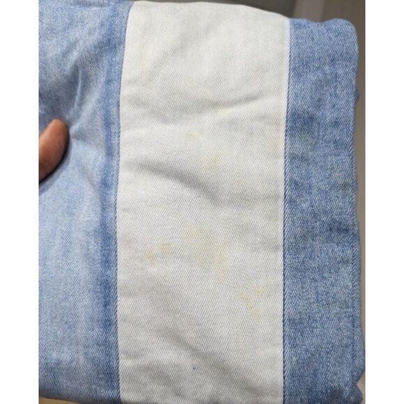 Paige Sz 27 Cindy Patchwork Blue Sky Piercing Jeans Straight Blue White Stretch - Picture 2 of 9